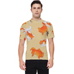 Gold Fish Seamless Pattern Background Men s Short Sleeve Rash Guard by Bedest