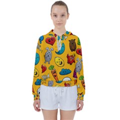 Graffiti Characters Seamless Ornament Women s Tie Up Sweat by Bedest