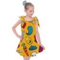 Graffiti Characters Seamless Ornament Kids  Tie Up Tunic Dress View1