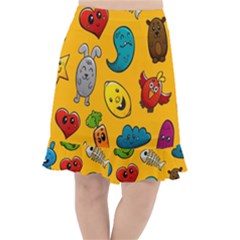 Graffiti Characters Seamless Ornament Fishtail Chiffon Skirt by Bedest