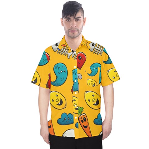 Graffiti Characters Seamless Ornament Men s Hawaii Shirt by Bedest