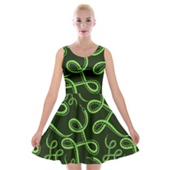 Snakes Seamless Pattern Velvet Skater Dress by Bedest