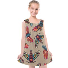 Tattoos Colorful Seamless Pattern Kids  Cross Back Dress by Bedest