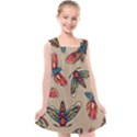 Tattoos Colorful Seamless Pattern Kids  Cross Back Dress View1