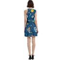 Seamless Pattern Vector Submarine With Sea Animals Cartoon Cocktail Party Halter Sleeveless Dress With Pockets View4