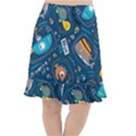 Seamless Pattern Vector Submarine With Sea Animals Cartoon Fishtail Chiffon Skirt View1