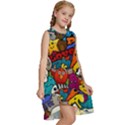 Graffiti Characters Seamless Pattern Kids  Frill Swing Dress View3