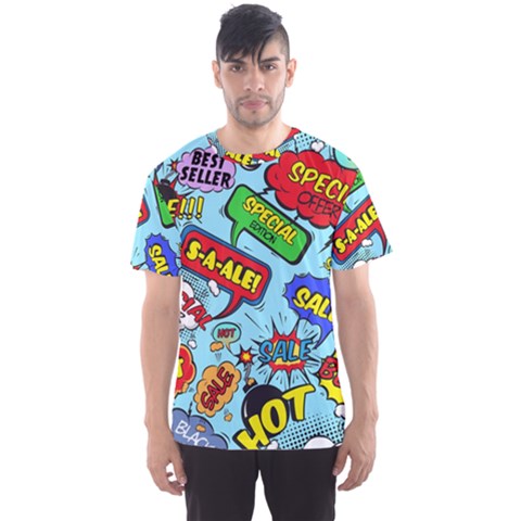 Comic Bubbles Seamless Pattern Men s Sport Mesh T-shirt by Bedest