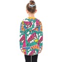 Comic Colorful Seamless Pattern Kids  Double Breasted Button Coat View2