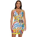 Colorful City Life Horizontal Seamless Pattern Urban City Draped Bodycon Dress View1