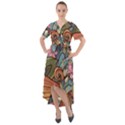 Multicolored Flower Decor Flowers Patterns Leaves Colorful Front Wrap High Low Dress View1