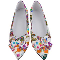 Butterflies Abstract Colorful Floral Flowers Vector Women s Bow Heels by Pakjumat