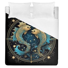 Fish Star Sign Duvet Cover (queen Size) by Pakjumat