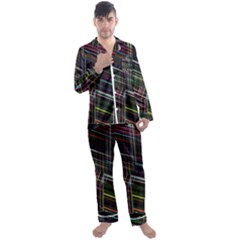 False Prismatic Black Background Men s Long Sleeve Satin Pajamas Set by Pakjumat