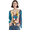 Line Vertical Lines Color Lines Trumpet Sleeve Cropped Top View1