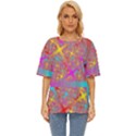 Geometric Abstract Colorful Oversized Basic T-Shirt View1