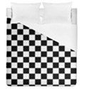 Black White Checker Pattern Checkerboard Duvet Cover (Queen Size) View1