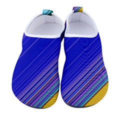 Color Lines Slanting Green Blue Kids  Sock-style Water Shoes by Pakjumat