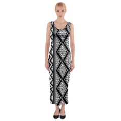 Tribal African Pattern Fitted Maxi Dress by Pakjumat