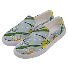 Narcissus Floral Botanical Flowers Men s Canvas Slip Ons by Pakjumat