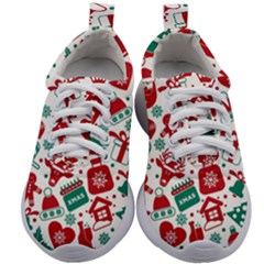 Background Vector Texture Christmas Winter Pattern Seamless Kids Athletic Shoes by Pakjumat