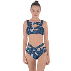 Pattern Flower Texture Bandaged Up Bikini Set  by Pakjumat