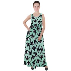 Orca Killer Whale Fish Empire Waist Velour Maxi Dress by Pakjumat