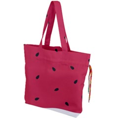 Minimalist Summer Watermelon Wallpaper Drawstring Tote Bag by Pakjumat