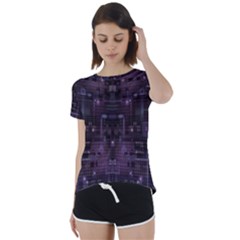 Geometric Art Digital Art Background Short Sleeve Open Back T-shirt by Pakjumat