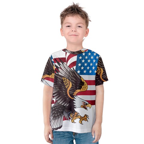 American Eagle Clip Art Kids  Cotton T-shirt by Maspions