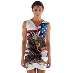 American Eagle Clip Art Wrap Front Bodycon Dress by Maspions