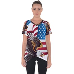 American Eagle Clip Art Cut Out Side Drop T-shirt by Maspions