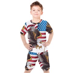 American Eagle Clip Art Kids  T-shirt And Shorts Set by Maspions