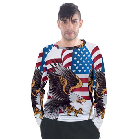 American Eagle Clip Art Men s Long Sleeve Raglan T-shirt by Maspions