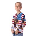 American Eagle Clip Art Kids  Long Sleeve T-Shirt with Frill  View2