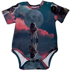 Astronaut Moon Space Nasa Planet Baby Short Sleeve Bodysuit by Maspions