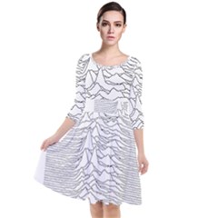 Joy Division Unknown Pleasures Quarter Sleeve Waist Band Dress by Maspions