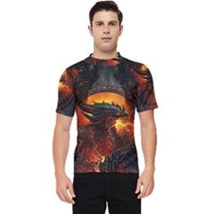 Dragon Fire Fantasy Art Men s Short Sleeve Rash Guard by Maspions