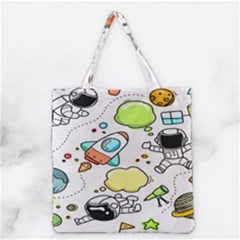 Sketch Cartoon Space Set Grocery Tote Bag by Hannah976