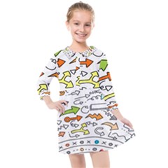 Desktop Pattern Art Graphic Design Kids  Quarter Sleeve Shirt Dress by Hannah976