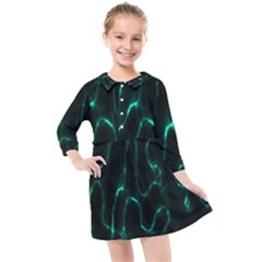 Green Pattern Background Abstract Kids  Quarter Sleeve Shirt Dress by Hannah976