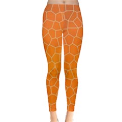 Orange Mosaic Structure Background Everyday Leggings  by Hannah976