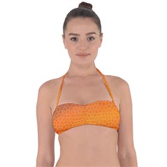 Orange Mosaic Structure Background Tie Back Bikini Top by Hannah976