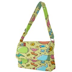 Cute Sketch Child Graphic Funny Full Print Messenger Bag (l) by Hannah976