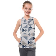 Geometric Triangle Modern Mosaic Kids  Sleeveless Hoodie by Hannah976