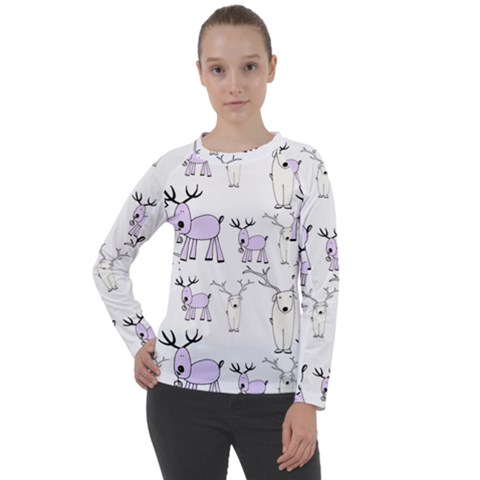 Cute Deers  Women s Long Sleeve Raglan T-shirt by ConteMonfrey