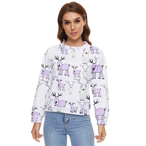 Cute Deers  Women s Long Sleeve Raglan T-shirt by ConteMonfrey