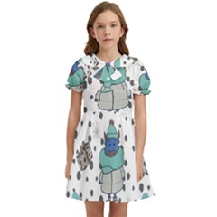 Little Cow Christmas  Kids  Bow Tie Puff Sleeve Dress by ConteMonfrey