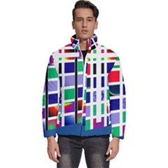 Color Graffiti Pattern Geometric Men s Puffer Bubble Jacket Coat by Hannah976