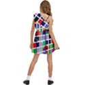 Color Graffiti Pattern Geometric Kids  One Shoulder Party Dress View4